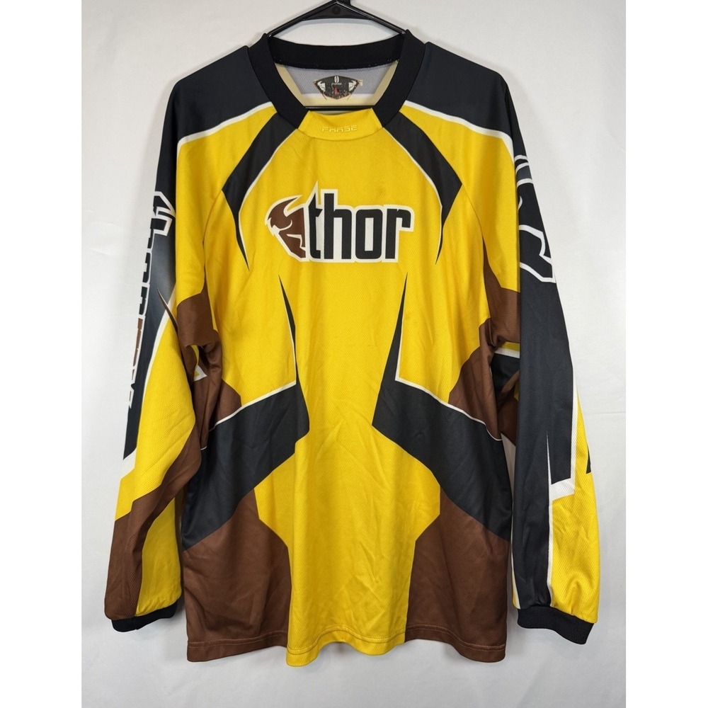 Phase Thor Racing Jersey Size Large Motocross Shirt Yellow Top Series #2007